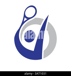Letter O Padel Racket Logo Design. Paddle Symbol Beach Table Tennis Club Sign Stock Vector