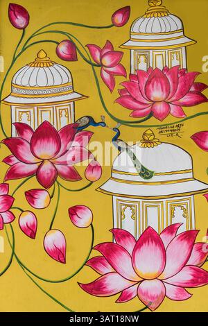 Rajasthani wall painting India Stock Photo - Alamy