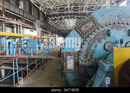 A hall with generators at a heating plant Stock Photo - Alamy
