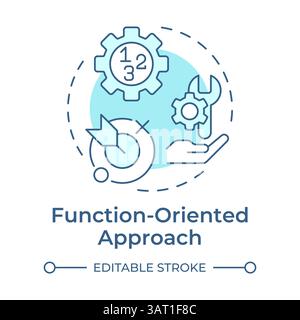 Function oriented approach soft blue concept icon Stock Vector