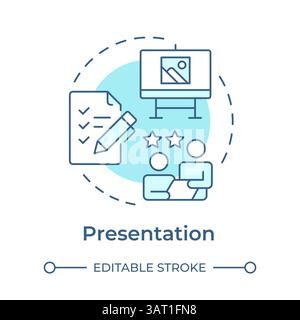 Presentation soft blue concept icon Stock Vector