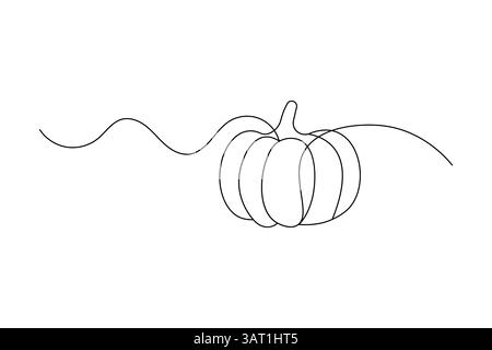 Pumpkin continuous one line drawing and minimalist style isolate ...