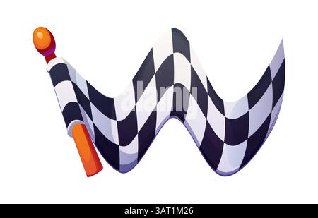 Auto racing championship font checkered flag letter W. Car speed rally kids ABC type symbol, auto race motorsport vector English alphabet typeface let Stock Vector
