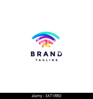Colorful Wifi Connection Letter S and Z Logo Design. Initial Letter SZ Forms Wifi Icon Logo Design. Stock Vector