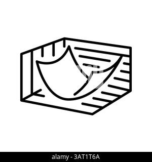 Gradient Descent black line icon for digital and print projects.  Minimal clean icons for apps and websites. Modern simple icons for UI UX and brandin Stock Vector