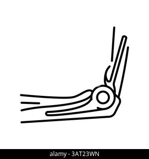 endoprosthesis elbow black line icon for digital and print projects.  Minimal clean icons for apps and websites. Modern simple icons for UI UX and bra Stock Vector