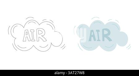 Playful air lettering inside a light cloud with wind swirls and sketchy outline, perfect for eco designs, weather themes, and environmental Stock Vector