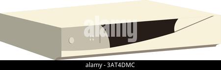 Vintage DVD player 2d vector illustration isolated on white background Stock Vector