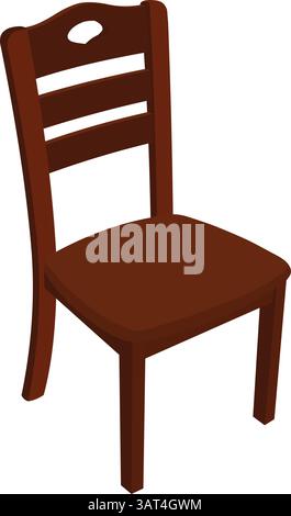 Brown Wooden chair vector illustration isolated on white background.Vector drawing of a classic chair Stock Vector