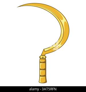 Wheat harvesting tool, sickle for agricultural work Stock Vector