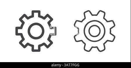 Gear icon minimalistic outline style for technology and engineering gear wheel vector linear icon for any purpose. Stock Vector