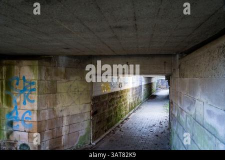 Pedestrian tunnel under the railway line, Hümme, Trendelburg, Hesse, Germany, Europe Stock Photo