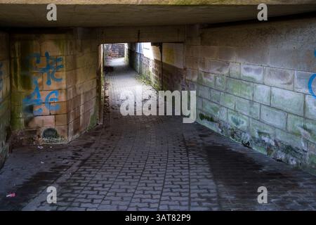 Pedestrian tunnel under the railway line, Hümme, Trendelburg, Hesse, Germany, Europe Stock Photo