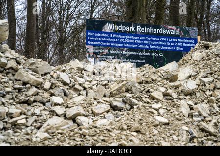 Construction site of the wind farm Reinhardswald, Wesertal, Upper Weser Valley, Weser Uplands, Weserbergland, Hesse, Germany Stock Photo