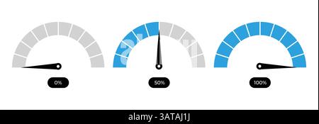 Percentage Speedometers icon set illustration eps Stock Vector