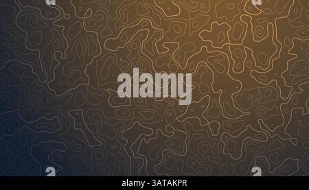 Topographic contour pattern representing abstract terrain elevation mapping landform geography environment nature navigation planning adventure. Stock Vector