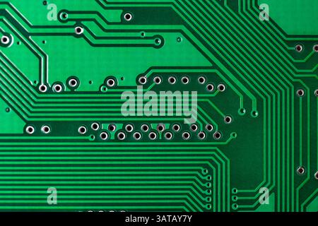 Green circuit board background Stock Photo