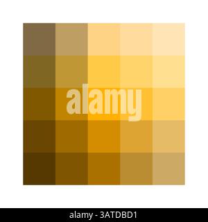 Yellow color grid. Warm tone vector. Square palette layout. Gradient block texture. Stock Vector