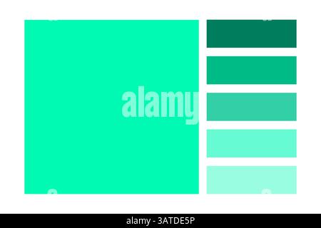 Bright green palette. Vibrant neon tones. Gradient vector swatch. Fresh color scheme. Stock Vector