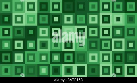 A green squares background. Shades of green abstract geometric background. Green tiles texture. Stock Vector
