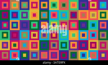 An abstract pattern with colorful squares. A bright colorful geometric background. Stock Vector