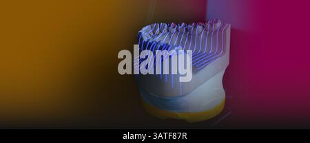Dental technology 3D-Scan scanning from a teeth model for dental prosthesis Stock Photo