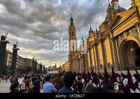 Good Friday processions in Zaragoza, Spain Stock Photo