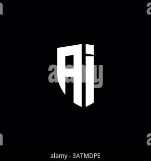 Letter ai or ia logo template Stock Vector