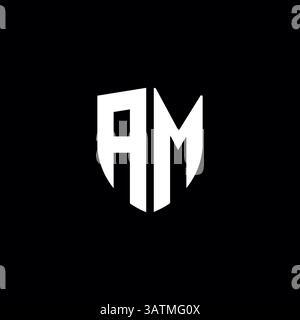 Letter am or ma logo template Stock Vector
