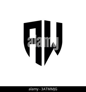 Letter aw or wy logo template Stock Vector