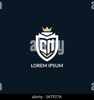 Initial letter CN shield and crown logo style, esport team logo design inspiration vector graphic Stock Vector