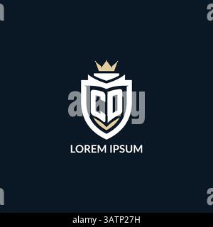 Initial letter CD shield and crown logo style, esport team logo design inspiration vector graphic Stock Vector