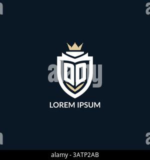 Initial letter DD shield and crown logo style, esport team logo design inspiration vector graphic Stock Vector