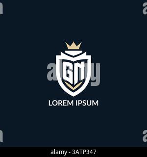 Initial letter GN shield and crown logo style, esport team logo design inspiration vector graphic Stock Vector