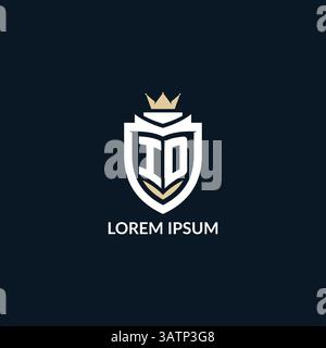 Initial letter ID shield and crown logo style, esport team logo design inspiration vector graphic Stock Vector