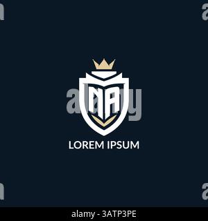 Initial letter NA shield and crown logo style, esport team logo design inspiration vector graphic Stock Vector
