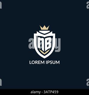 Initial letter MB shield and crown logo style, esport team logo design inspiration vector graphic Stock Vector