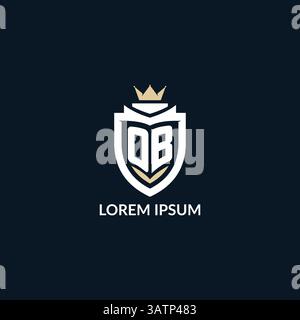 Initial letter OB shield and crown logo style, esport team logo design inspiration vector graphic Stock Vector