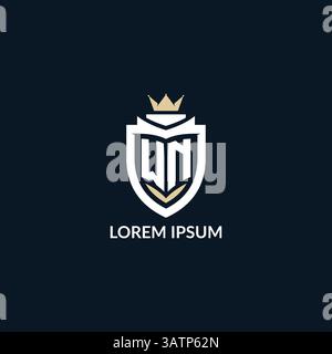 Initial letter WN shield and crown logo style, esport team logo design inspiration vector graphic Stock Vector