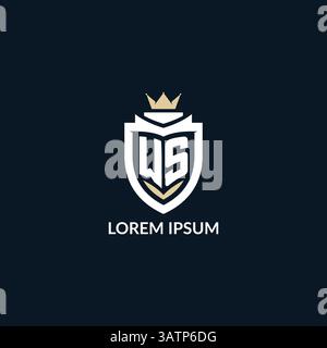 Initial letter WS shield and crown logo style, esport team logo design inspiration vector graphic Stock Vector