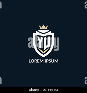 Initial letter YW shield and crown logo style, esport team logo design inspiration vector graphic Stock Vector
