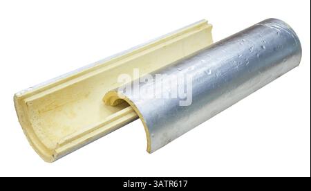 Lagging - heat insulation material for pipes, isolated Stock Photo