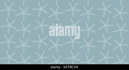 Sea shells, fossils and mollusks seamless pattern Stock Vector