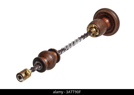 Old hand drill on an isolated background Stock Photo