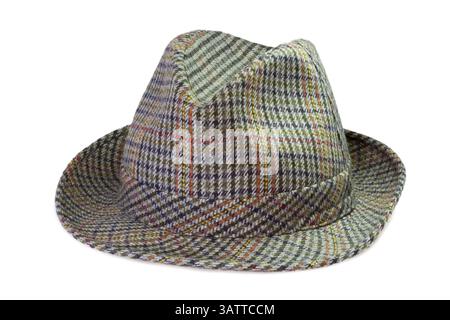 Traditional headgear on a white background Traditional mens hat on white background Stock Photo