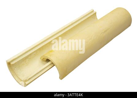 Lagging - heat insulation material for pipes, isolated Stock Photo