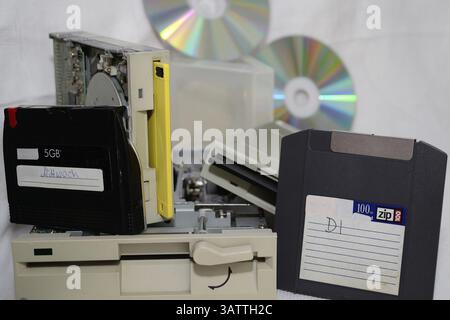 Various storage media for PC as symbol photo for development Stock Photo