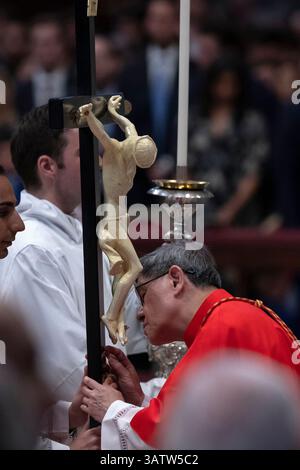 Cardinal Luis Antonio Tagle attends a mass on the fifth of nine days of