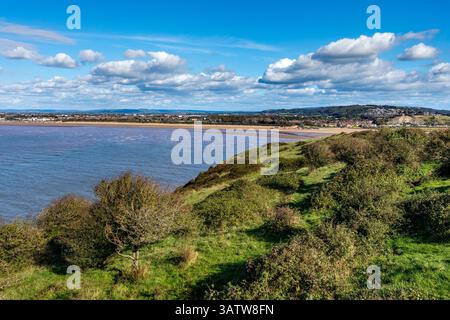 Brean Down; Looking Towards Weston Super Mare; Somerset; UK Stock Photo