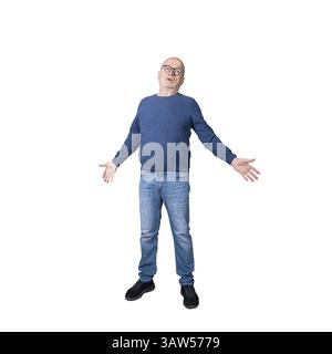 a man while having a heated discussion on a transparent background Stock Photo